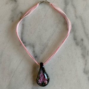 Floral Blown Glass Pendant
